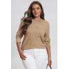 imageATHMILE Womens Sweaters Knit Long Sleeve Pullover Tops Trendy Dressy Business Casual Winter Clothes Outfit Fashion 2025Deep Apricot