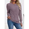 imageATHMILE Womens Sweaters Knit Long Sleeve Pullover Tops Trendy Dressy Business Casual Winter Clothes Outfit Fashion 2025Grey Purple
