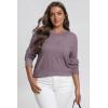 imageATHMILE Womens Sweaters Knit Long Sleeve Pullover Tops Trendy Dressy Business Casual Winter Clothes Outfit Fashion 2025Grey Purple