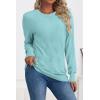 imageATHMILE Womens Sweaters Knit Long Sleeve Pullover Tops Trendy Dressy Business Casual Winter Clothes Outfit Fashion 2025Sky Blue