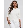 imageATHMILE Womens Sweaters Knit Long Sleeve Pullover Tops Trendy Dressy Business Casual Winter Clothes Outfit Fashion 2025White