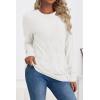 imageATHMILE Womens Sweaters Knit Long Sleeve Pullover Tops Trendy Dressy Business Casual Winter Clothes Outfit Fashion 2025White