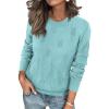 imageATHMILE Womens Sweaters Knit Long Sleeve Pullover Tops Trendy Dressy Business Casual Winter Clothes Outfit Fashion 2025Sky Blue