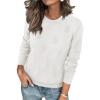 imageATHMILE Womens Sweaters Knit Long Sleeve Pullover Tops Trendy Dressy Business Casual Winter Clothes Outfit Fashion 2025White