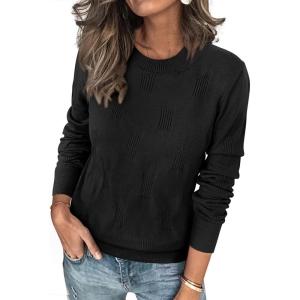 imageATHMILE Womens Sweaters Knit Long Sleeve Pullover Tops Trendy Dressy Business Casual Winter Clothes Outfit Fashion 2025Black