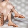 imageATHMILE Sandals for Women 2025 Vacation Womens Sandals Dressy Summer Flats Sandals Women Slides for Party Wedding BeachBrown