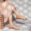 imageATHMILE Sandals for Women 2025 Vacation Womens Sandals Dressy Summer Flats Sandals Women Slides for Party Wedding BeachNude