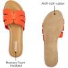 imageATHMILE Sandals for Women 2025 Vacation Womens Sandals Dressy Summer Flats Sandals Women Slides for Party Wedding BeachOrange