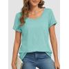 imageATHMILE T Shirts Short Sleeve Scoop Neck Tees for Women Fashion Tops Trendy Casual Summer Outfits Clothes 2025Aqua