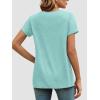 imageATHMILE T Shirts Short Sleeve Scoop Neck Tees for Women Fashion Tops Trendy Casual Summer Outfits Clothes 2025Aqua