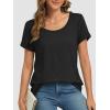 imageATHMILE T Shirts Short Sleeve Scoop Neck Tees for Women Fashion Tops Trendy Casual Summer Outfits Clothes 2025Black