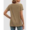 imageATHMILE T Shirts Short Sleeve Scoop Neck Tees for Women Fashion Tops Trendy Casual Summer Outfits Clothes 2025Coffee