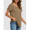 imageATHMILE T Shirts Short Sleeve Scoop Neck Tees for Women Fashion Tops Trendy Casual Summer Outfits Clothes 2025Coffee