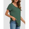 imageATHMILE T Shirts Short Sleeve Scoop Neck Tees for Women Fashion Tops Trendy Casual Summer Outfits Clothes 2025Green