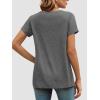 imageATHMILE T Shirts Short Sleeve Scoop Neck Tees for Women Fashion Tops Trendy Casual Summer Outfits Clothes 2025Grey