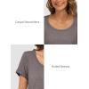 imageATHMILE T Shirts Short Sleeve Scoop Neck Tees for Women Fashion Tops Trendy Casual Summer Outfits Clothes 2025Greypurple