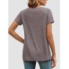 imageATHMILE T Shirts Short Sleeve Scoop Neck Tees for Women Fashion Tops Trendy Casual Summer Outfits Clothes 2025Greypurple