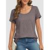 imageATHMILE T Shirts Short Sleeve Scoop Neck Tees for Women Fashion Tops Trendy Casual Summer Outfits Clothes 2025Greypurple
