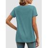 imageATHMILE T Shirts Short Sleeve Scoop Neck Tees for Women Fashion Tops Trendy Casual Summer Outfits Clothes 2025Lakeblue