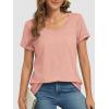 imageATHMILE T Shirts Short Sleeve Scoop Neck Tees for Women Fashion Tops Trendy Casual Summer Outfits Clothes 2025Lightpink