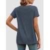 imageATHMILE T Shirts Short Sleeve Scoop Neck Tees for Women Fashion Tops Trendy Casual Summer Outfits Clothes 2025Navy