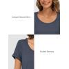 imageATHMILE T Shirts Short Sleeve Scoop Neck Tees for Women Fashion Tops Trendy Casual Summer Outfits Clothes 2025Navy