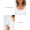 imageATHMILE T Shirts Short Sleeve Scoop Neck Tees for Women Fashion Tops Trendy Casual Summer Outfits Clothes 2025White