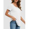 imageATHMILE T Shirts Short Sleeve Scoop Neck Tees for Women Fashion Tops Trendy Casual Summer Outfits Clothes 2025White