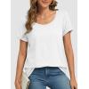 imageATHMILE T Shirts Short Sleeve Scoop Neck Tees for Women Fashion Tops Trendy Casual Summer Outfits Clothes 2025White