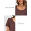 imageATHMILE T Shirts Short Sleeve Scoop Neck Tees for Women Fashion Tops Trendy Casual Summer Outfits Clothes 2025Winered