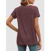 imageATHMILE T Shirts Short Sleeve Scoop Neck Tees for Women Fashion Tops Trendy Casual Summer Outfits Clothes 2025Winered
