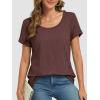 imageATHMILE T Shirts Short Sleeve Scoop Neck Tees for Women Fashion Tops Trendy Casual Summer Outfits Clothes 2025Winered