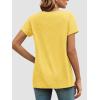 imageATHMILE T Shirts Short Sleeve Scoop Neck Tees for Women Fashion Tops Trendy Casual Summer Outfits Clothes 2025Yellow