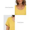 imageATHMILE T Shirts Short Sleeve Scoop Neck Tees for Women Fashion Tops Trendy Casual Summer Outfits Clothes 2025Yellow
