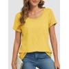 imageATHMILE T Shirts Short Sleeve Scoop Neck Tees for Women Fashion Tops Trendy Casual Summer Outfits Clothes 2025Yellow