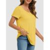 imageATHMILE T Shirts Short Sleeve Scoop Neck Tees for Women Fashion Tops Trendy Casual Summer Outfits Clothes 2025Yellow