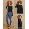 imageATHMILE Womens Long Sleeve Shirts Basic Tee Fall Trendy Spring Top Business Casual Beach Vacation Workout 2025 FashionBlack