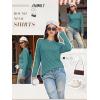 imageATHMILE Womens Long Sleeve Shirts Basic Tee Fall Trendy Spring Top Business Casual Beach Vacation Workout 2025 FashionBlue Green
