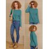 imageATHMILE Womens Long Sleeve Shirts Basic Tee Fall Trendy Spring Top Business Casual Beach Vacation Workout 2025 FashionBlue Green