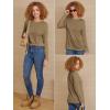 imageATHMILE Womens Long Sleeve Shirts Basic Tee Fall Trendy Spring Top Business Casual Beach Vacation Workout 2025 FashionCoffee
