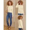 imageATHMILE Womens Long Sleeve Shirts Basic Tee Fall Trendy Spring Top Business Casual Beach Vacation Workout 2025 FashionCream