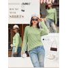 imageATHMILE Womens Long Sleeve Shirts Basic Tee Fall Trendy Spring Top Business Casual Beach Vacation Workout 2025 FashionFruit Green