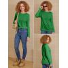 imageATHMILE Womens Long Sleeve Shirts Basic Tee Fall Trendy Spring Top Business Casual Beach Vacation Workout 2025 FashionGreen