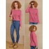 imageATHMILE Womens Long Sleeve Shirts Basic Tee Fall Trendy Spring Top Business Casual Beach Vacation Workout 2025 FashionHot Pink