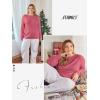 imageATHMILE Womens Long Sleeve Shirts Basic Tee Fall Trendy Spring Top Business Casual Beach Vacation Workout 2025 FashionHot Pink