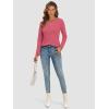 imageATHMILE Womens Long Sleeve Shirts Basic Tee Fall Trendy Spring Top Business Casual Beach Vacation Workout 2025 FashionHot Pink