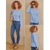 imageATHMILE Womens Long Sleeve Shirts Basic Tee Fall Trendy Spring Top Business Casual Beach Vacation Workout 2025 FashionIce Blue