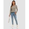 imageATHMILE Womens Long Sleeve Shirts Basic Tee Fall Trendy Spring Top Business Casual Beach Vacation Workout 2025 FashionKhaki