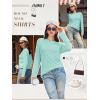 imageATHMILE Womens Long Sleeve Shirts Basic Tee Fall Trendy Spring Top Business Casual Beach Vacation Workout 2025 FashionLake Green