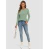 imageATHMILE Womens Long Sleeve Shirts Basic Tee Fall Trendy Spring Top Business Casual Beach Vacation Workout 2025 FashionLight Green